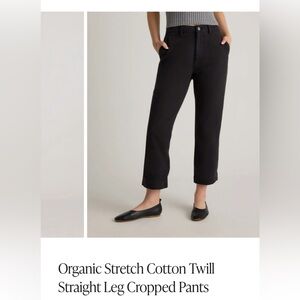 Quince Black Organic Black Cotton Straight Cropped Pants - 14